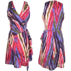 Nanette Lepore dress size 2 pink stripe silk
D501